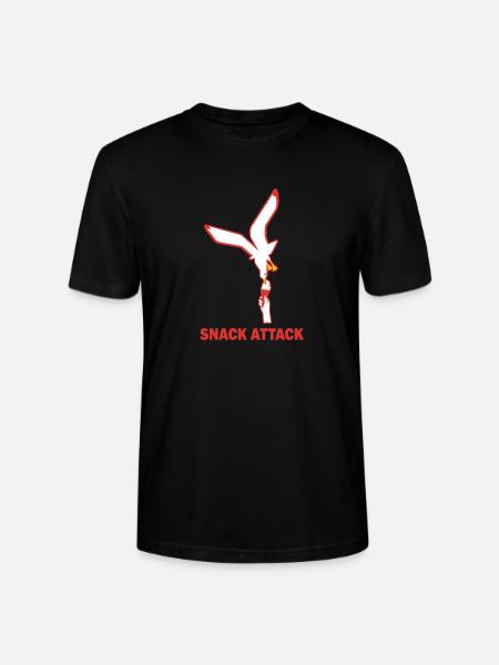 Snack Attack Seagull Ice Cream - Stanley/Stella Crafter Unisex Organic T-Shirt - black