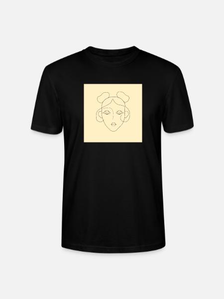 line girl face - Stanley/Stella Crafter Unisex Organic T-Shirt - black