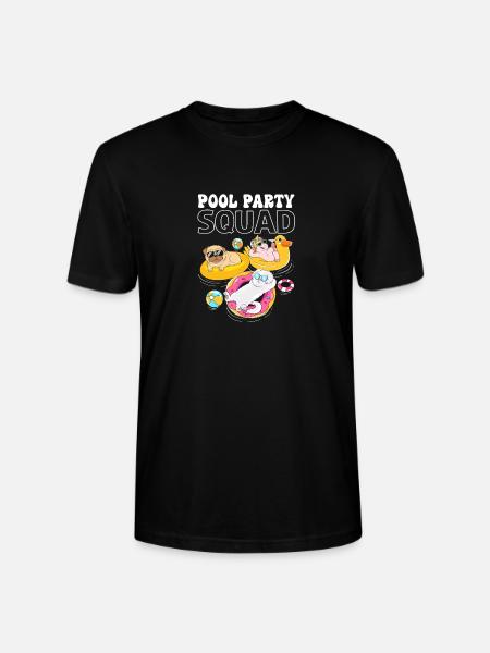 Kids Pool Party Squad Animals Birthday - Stanley/Stella Crafter Unisex Organic T-Shirt - black