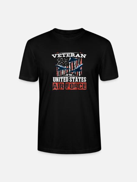 USAF Veteran Pride Art - Stanley/Stella Crafter Unisex Organic T-Shirt - black
