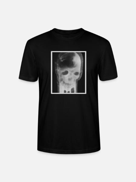 Monochrome Skull Halftone - Stanley/Stella Crafter Unisex Organic T-Shirt - black