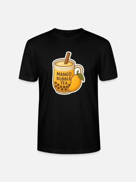 Mango Bubble Tea Illustration - Stanley/Stella Crafter Unisex Organic T-Shirt - black