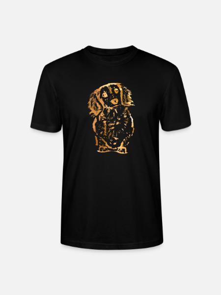 Golden Pup Silhouette Art - Stanley/Stella Crafter Unisex Organic T-Shirt - black