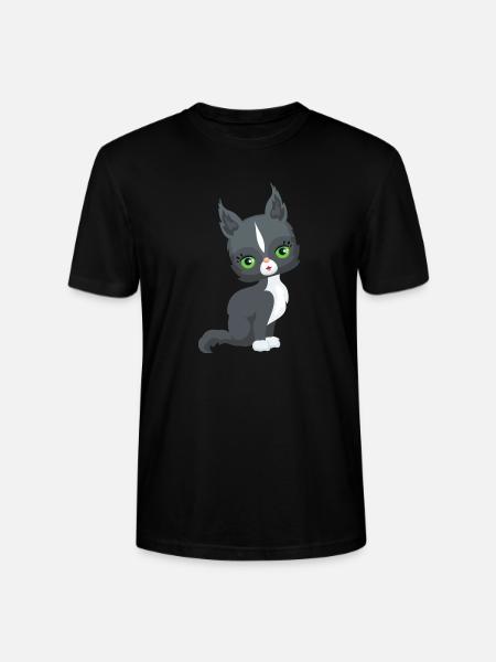 Black and White Cat - Stanley/Stella Crafter Unisex Organic T-Shirt - black