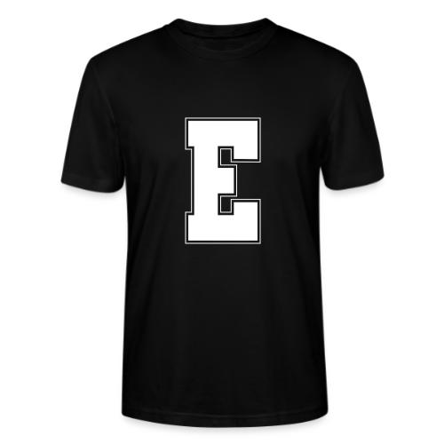 White Letter E – Varsity Alphabet Monogram - Stanley/Stella Crafter Unisex Organic T-Shirt