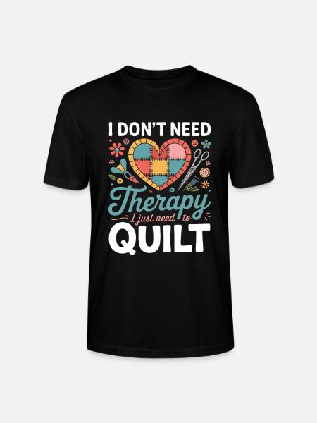 Therapy Quilt Heart Patch - Stanley/Stella Crafter Unisex Organic T-Shirt - black