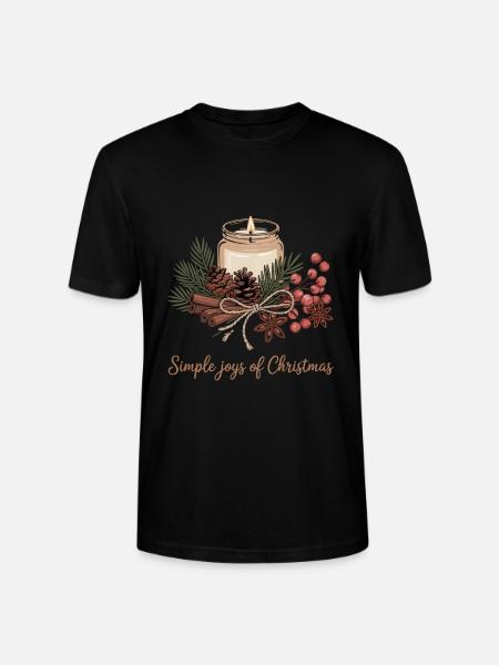 Rustic Christmas Design - Stanley/Stella Crafter Unisex Organic T-Shirt - black