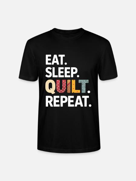 Eat Sleep Quilt Repeat - Stanley/Stella Crafter Unisex Organic T-Shirt - black