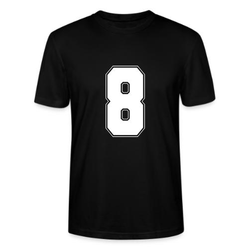 White Number 8 – Varsity Font - Stanley/Stella Crafter Unisex Organic T-Shirt