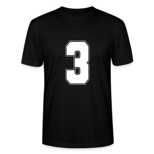 White Number 3 – Varsity Font - Stanley/Stella Crafter Unisex Organic T-Shirt
