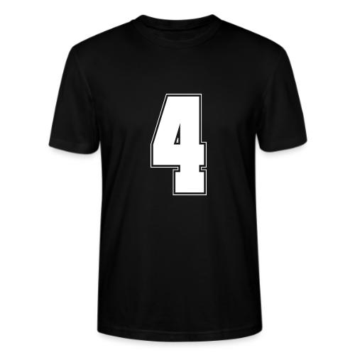 White Number 4 – Varsity Font - Stanley/Stella Crafter Unisex Organic T-Shirt