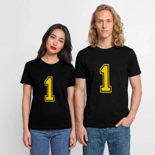 Number 1 in a classic athletic collegiate font - Stanley/Stella Crafter Unisex Organic T-Shirt