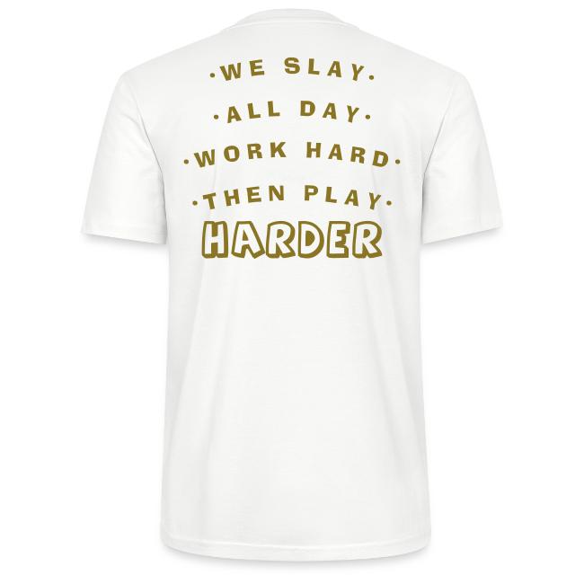 We Slay All Day Shiny Shirt Metallic Silver & Gold