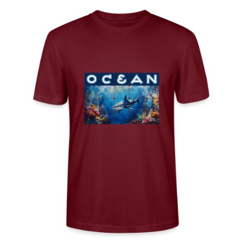 Ocean: Synthwave Shark - Stanley/Stella Crafter Unisex Organic T-Shirt