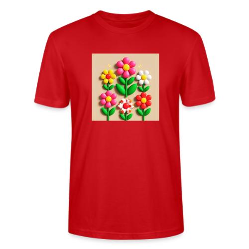 3D Flowers and Butterflies in Amber, Floral Design - Stanley/Stella Crafter Unisex Organic T-Shirt