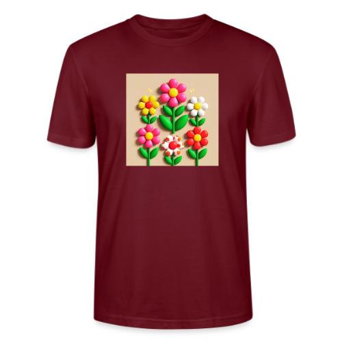 3D Flowers and Butterflies in Amber, Floral Design - Stanley/Stella Crafter Unisex Organic T-Shirt