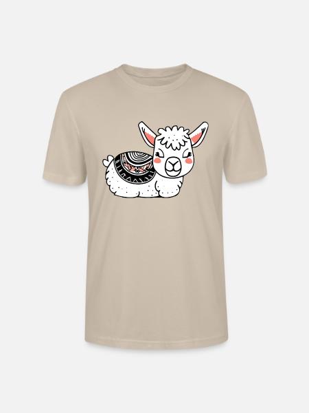 Adorable Llama Resting - Stanley/Stella Crafter Unisex Organic T-Shirt - dust
