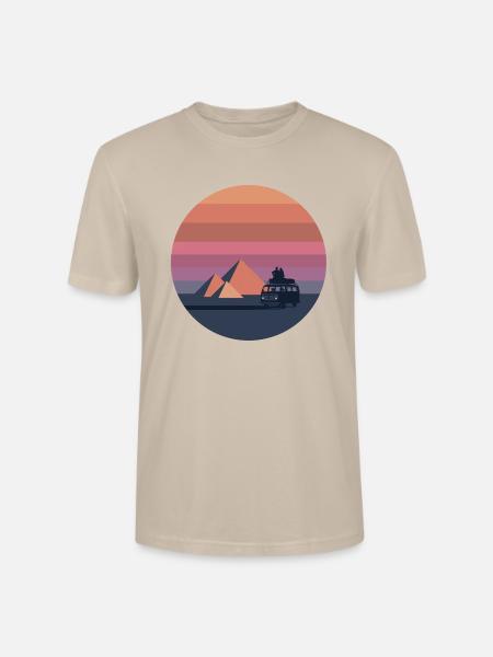 Volkswagen VW T2a Camper With Pyramids - Stanley/Stella Crafter Unisex Organic T-Shirt - dust