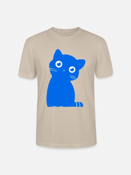 Azure Blue Cat Silhouette - Stanley/Stella Crafter Unisex Organic T-Shirt - dust