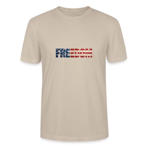 Freedom American Flag Distressed Patriotic Shirt - Stanley/Stella Crafter Unisex Organic T-Shirt