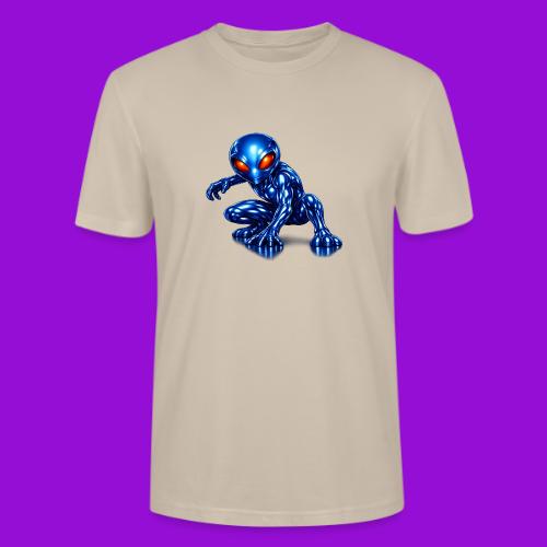 Blue Alien Crouch - Stanley/Stella Crafter Unisex Organic T-Shirt