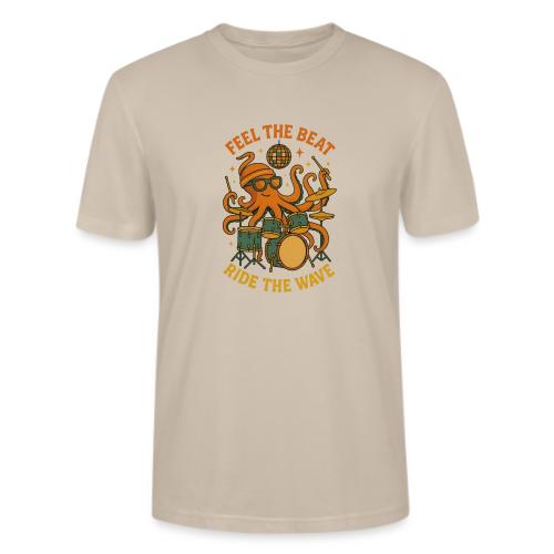 Feel the Beat Octopus Drummer Retro 70s t-shirt - Stanley/Stella Crafter Unisex Organic T-Shirt