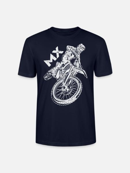 Motocross MX Rider - Stanley/Stella Crafter Unisex Organic T-Shirt - french navy