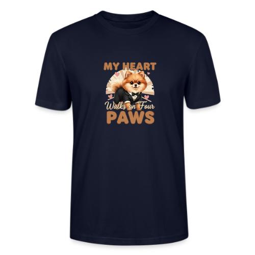 My Heart Walks on Four Paws – Pomeranian tee - Stanley/Stella Crafter Unisex Organic T-Shirt