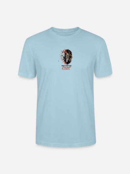 Timekeeper Tiger Split Clock - Stanley/Stella Crafter Unisex Organic T-Shirt - sky blue