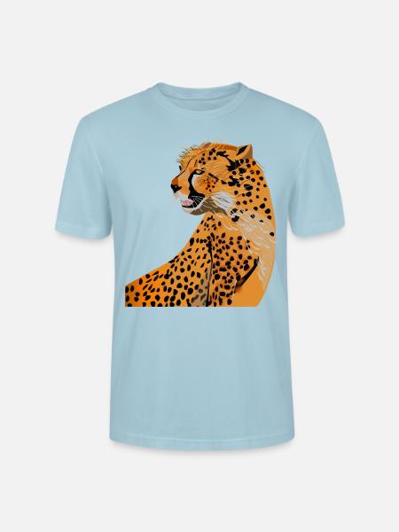 Cheetah - Stanley/Stella Crafter Unisex Organic T-Shirt - sky blue