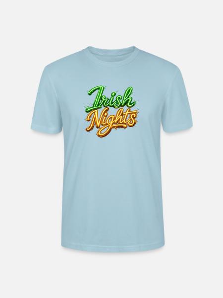 Irish Nights Neon Sign - Stanley/Stella Crafter Unisex Organic T-Shirt - sky blue