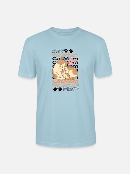 MomCat - Stanley/Stella Crafter Unisex Organic T-Shirt - sky blue