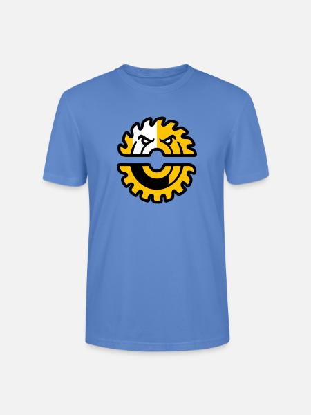 Circular Saw Mascot Logo - Stanley/Stella Crafter Unisex Organic T-Shirt - bright blue