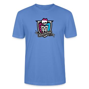 monster high logo - Stanley/Stella Crafter Unisex Organic T-Shirt - bright blue - Front - AI Model Male 185 light (185cm) & AI Model Female 180 light (180cm)