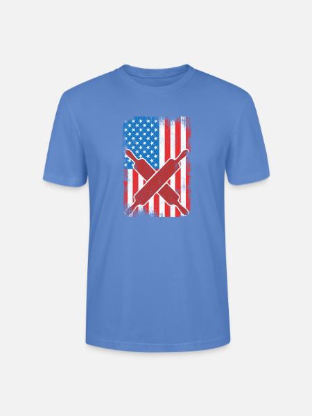 Baking USA Flag - Stanley/Stella Crafter Unisex Organic T-Shirt - bright blue