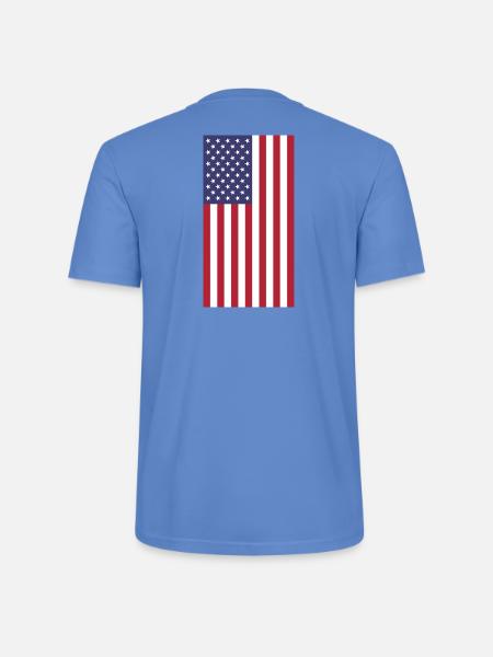 USA Flag, vertical - Stanley/Stella Crafter Unisex Organic T-Shirt - bright blue