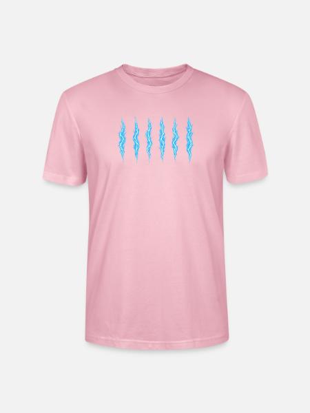 Azure Lightning Strikes Pattern - Stanley/Stella Crafter Unisex Organic T-Shirt - pale pink