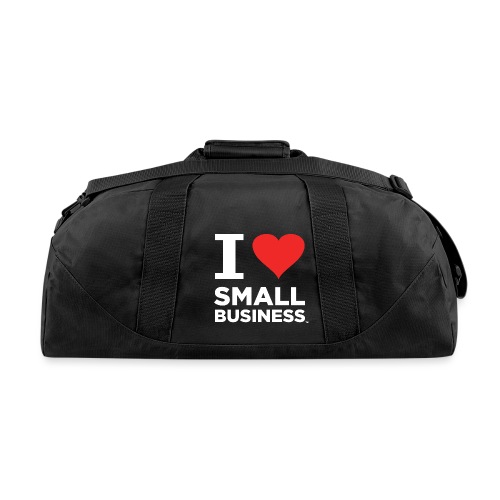 I Heart Small Business Logo (Red & White) - Duffel Bag