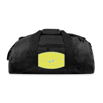 inclusion matters logo quote - Recycled Duffel Bag - black - Front