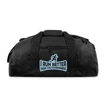 run better than government - Recycled Duffel Bag - black - Front