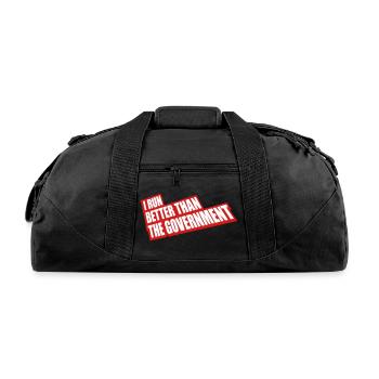 run better than government - Recycled Duffel Bag - black - Front