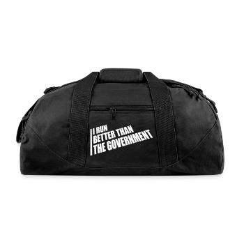 run better than government - Recycled Duffel Bag - black - Front