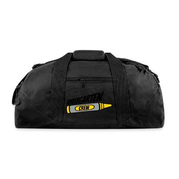 kindergarten crew wax crayon - Recycled Duffel Bag - black - Front