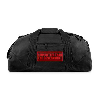 run better than government - Recycled Duffel Bag - black - Front