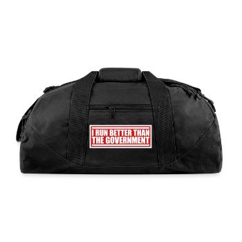 run better than government - Recycled Duffel Bag - black - Front