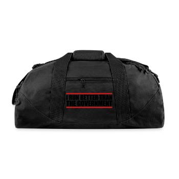 run better than government - Recycled Duffel Bag - black - Front