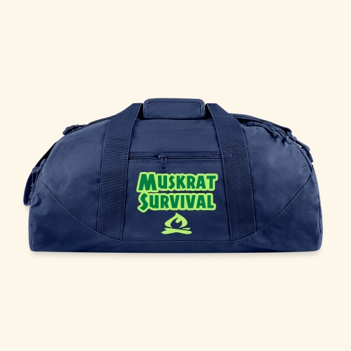 Muskrat Survival text - Recycled Duffel Bag