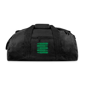 Green wax crayons cool - Recycled Duffel Bag - black - Front