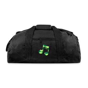 Green Music Note Musical Instrument Sound Love - Recycled Duffel Bag - black - Front