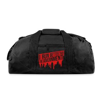 run better than government - Recycled Duffel Bag - black - Front